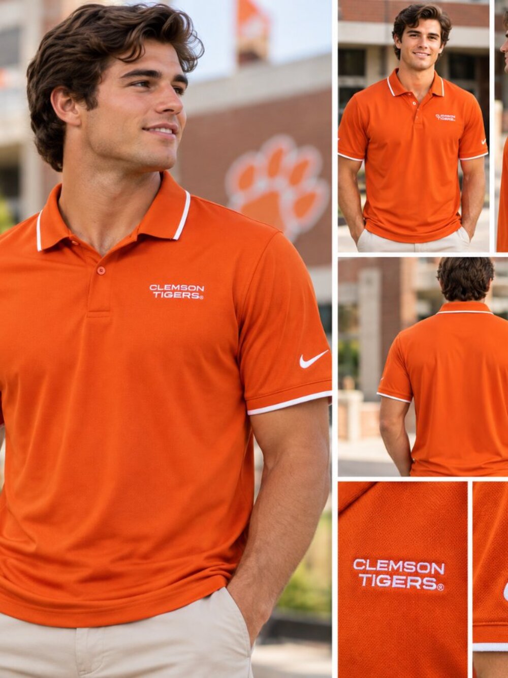 Nike Clemson Tigers UV Collegiate Polo – Men’s – NWT